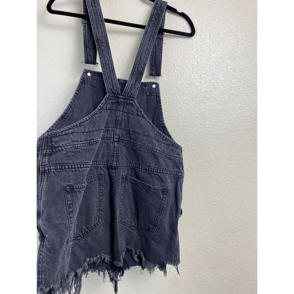 🖤Free People Black Overalls with Distressed Hem - Picture 4 of 15